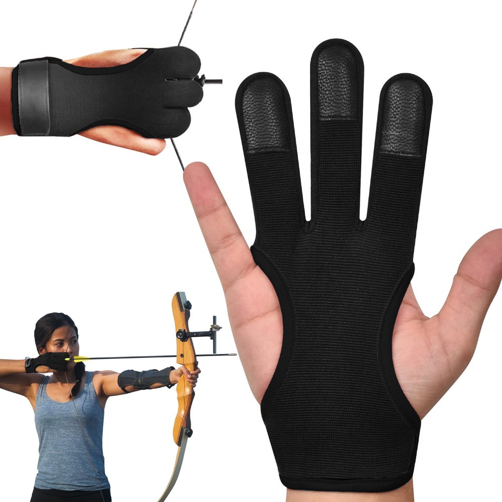 Outdoor Sport Gloves - قفاز رماية بثلاثة أصابع قابل للتعديل،