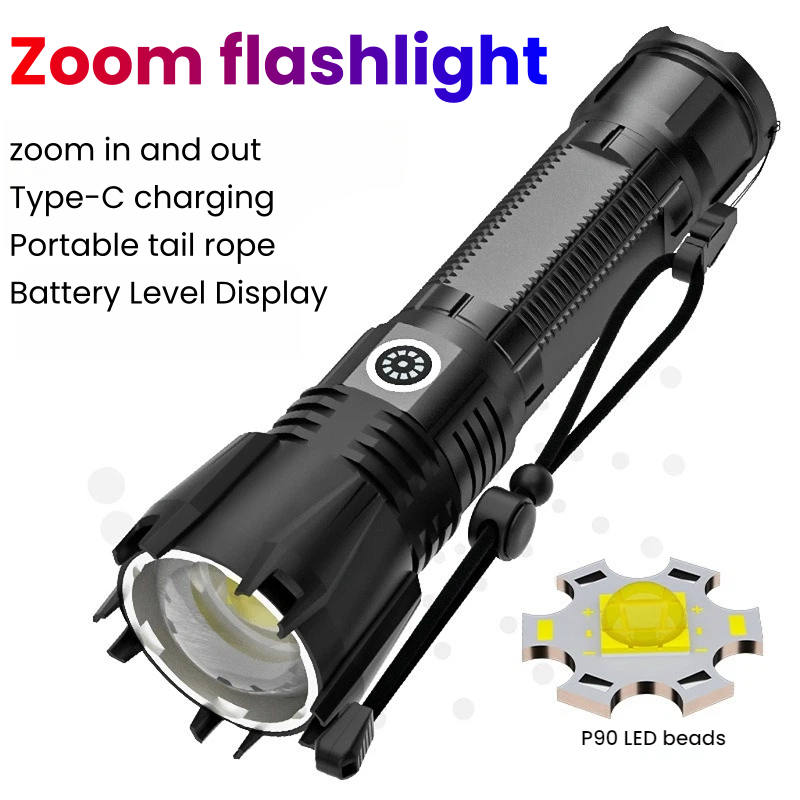 مصباح يدوي LED عالي القدرة P90 - مراجعة Outdoor Spotlight وسعره